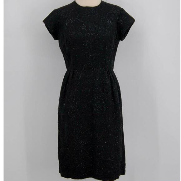 Vintage Black Stitched Dress - Picture 1 of 7